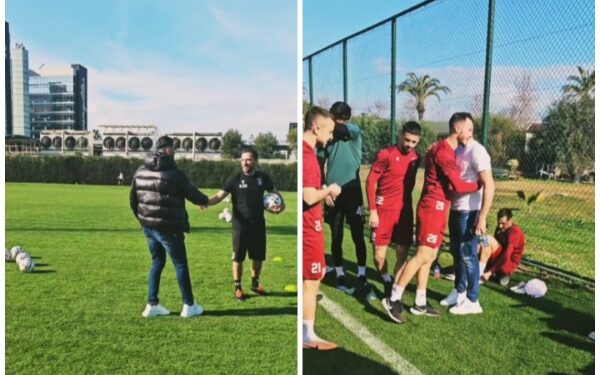 VIDEO/ Shtrëngim duarsh me Shehin dhe përqafime me shokët, Skuka zbarkon në stërvitjen e Partizanit