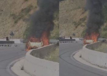 Merr flakë në ecje e sipër makina në Vlorë, shpëtojnë shoferi dhe pasagjeri