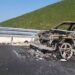 Makina godet nga mbrapa kamionin, shpërthen në flakë
