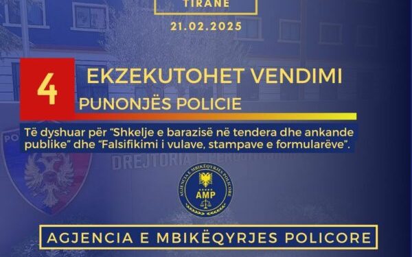 AMP ekzekuton masat e sigurisë për 4 punonjës policie