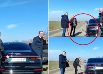 VIDEO/ Vuçiç i shpëtoi aksidentit, pamjet kur del nga makina duke folur në telefon