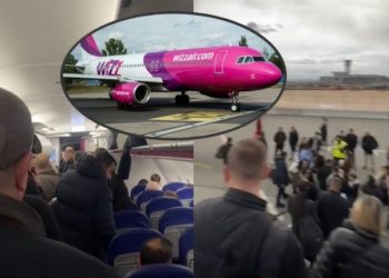 Skandali/ Avionit të “Wizz Air” i prishet goma! Ngecin në Pisa shqiptarët të bllokuar brenda, gazetari Italian: Kërkojmë ndihmë