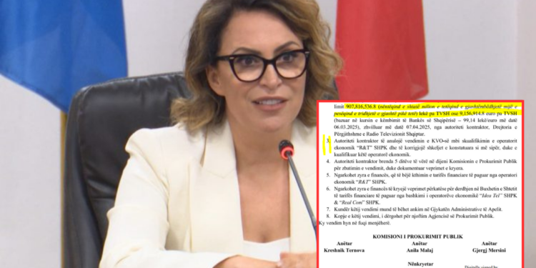 Shkresa për Eni Vasilin: Jepjani Renis Tërshanës tenderin 9.1 milionë euro për sistemin e dekoderave të RTSH