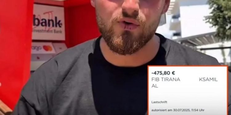 “Shokohet” turisti gjerman në Ksamil, Fibank i mbajti 75 euro komision për tërheqjen 400 euro