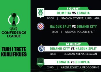 Conference League, përcaktohen oraret e ndeshjeve të raundit të tretë për Egnatian e Dinamo City-n