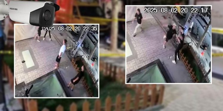 Publikohen pamjet e sherrit me thika në Vlorë, një vajzë tenton të ndërhyjë mes të rinjëve