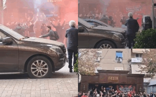 Përballja Shqipëri-Angli/ Tifozët kuq e zi ndezin amosferën në rrugët e Tiranës (VIDEO)