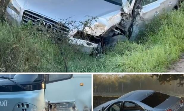Aksident në aksin Fier- Levan, përplaset me autobusin, “Audi” përfundon në kanal
