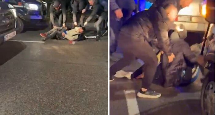 Protesta e PD-së, policia tërheq zvarrë disa qytetarë për t’i shoqëruar në komisariat