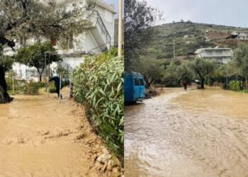 Moti i keq/ Përmbytje masive në Qeparo, bllokohen rrugët