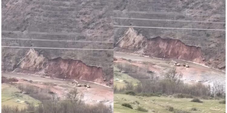 Shembja e rrugës në Librazhd u harrua, gërryerja e Shkumbinit vazhdon pa kontroll