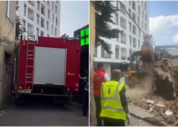 Pengoi zjarrfikësen kur digjej pallati pranë QSUT-së, IMT shemb farmacinë pa leje në Tiranë