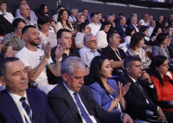 Reperi kandidat për Këshillin Kombëtar të PD-së, Stresi shfaqet i ulur pranë djalit të Azem Hajdarit në Kuvendin e demokratëve