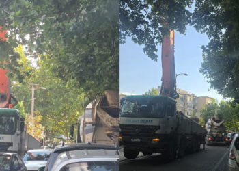 FOTO/ Bllokohet rruga “Ali Demi”, kush po i rikthen betonieret dhe kamionët në Tiranë