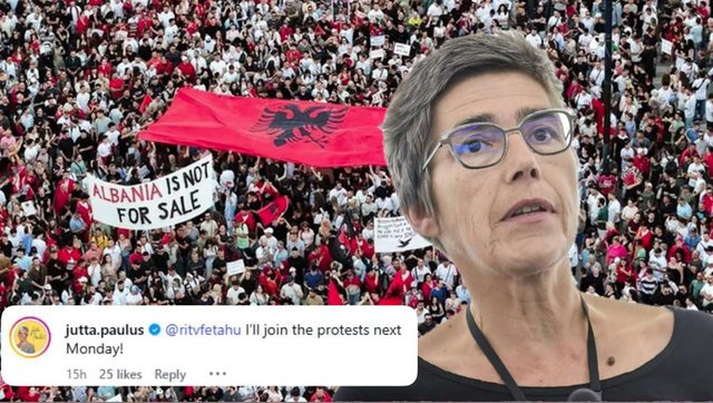 Eurodeputetja gjermane i bashkohet protestës kundër Ramës: Paraja dhe pushteti nuk blejnë çdo bregdet