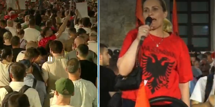 Vuçiç paralajmëroi dorëheqjen, protestuesja në shesh: Merre edhe mikun tënd me vete!