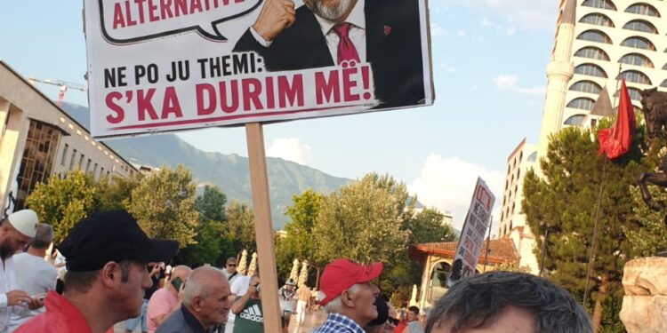 Pankartat pikante në protestë: Imazhin e Shqipërisë e prishin Lubitë që e zhvasin!