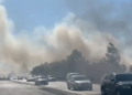 Zjarr i madh në Fushë-Shijak, flakët i afrohen autostradës Tiranë-Durrës