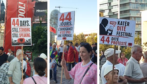 “Ne protestojmë, Rama feston”/ Pankartat nga protesta e 44 në Tiranë