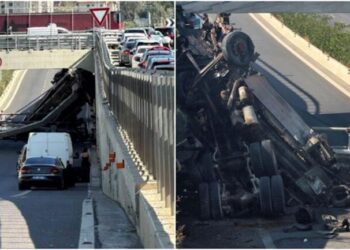 Aksident i rëndë në Unazën e Madhe të Tiranës, betonieria bie në autostradë