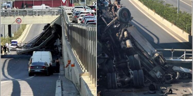 Aksident i rëndë në Unazën e Madhe të Tiranës, betonieria bie në autostradë