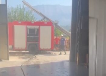 Zjarr në një biznes të prodhimit të letrës në Gjirokastrës