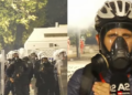 Gazetari goditet me plumb gome gjatë protestës në Tiranë