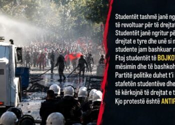 Mesazhi i studentëve në ditën e dytë të revoltës para Ministrisë së Arsimit: Politika të rrijë larg