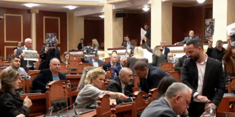 Nis me protestë seanca plenare, demokratët shfaqen në Kuvend me fotot e studentëve të dhunuar