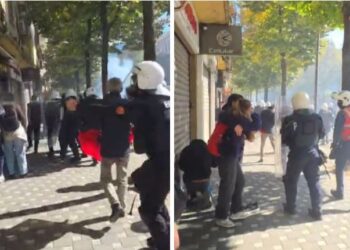 Polici i FNSH spërkat pa arsye me spraj lotsjellës vajzat që po qëndronin në anë të rrugës